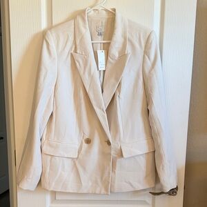 a new day Cream Double-Breasted Blazer Jacket